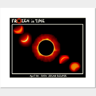 Solar Eclipse Frozen in Time 5 Stages April 08 - 2024 Print Posters and Art